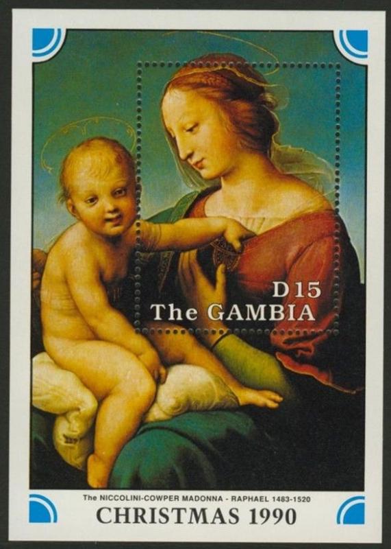 Gambia 1042 MNH Christmas, Art, Madonna & Child