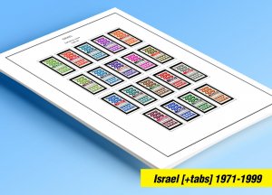 COLOR PRINTED ISRAEL [+TABS] 1971-1999 STAMP ALBUM PAGES (140 illustrated pages)