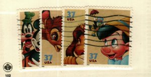 US #3865-8 used Disney characters