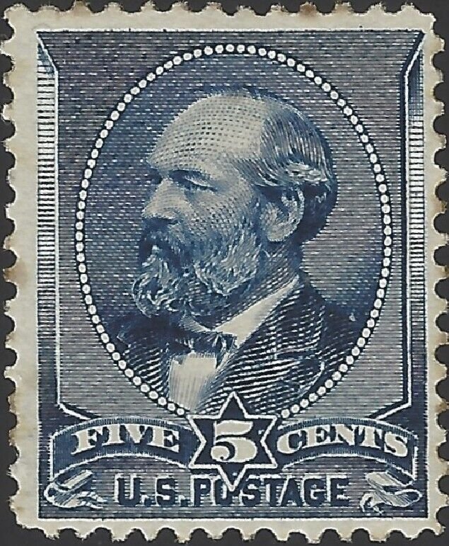 US Scott #216 MNH OG VF 5 Cent 1888 James Garfield Stamp