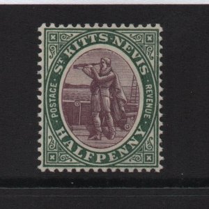 St Kitts & Nevis 1905 SG11 Halfpenny MCA watermark - unmounted mint