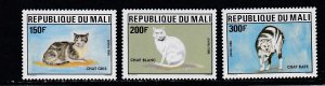 Mali # 529-531, Domestic Cats, Mint NH, 1/2 Cat.