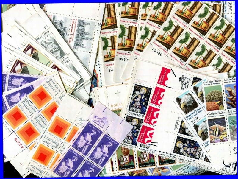 Postage 1000 15¢ Stamps All Mint Full Gum Never Hinged Mostly Plate Blocks