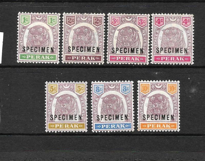 PERAK  1895-99   TIGER PART SET 7     MLH     SPECIMEN     SG 66s/72s