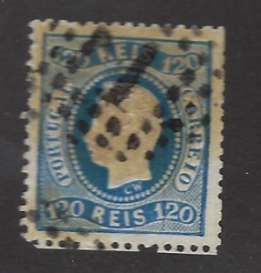 Portugal SC#32 Used VF toned perfs SCV$67.00...in Demand!