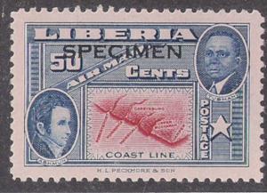 LIBERIA: #C69 SPECIMEN overprint 50c Airmail MNH