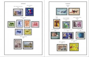 COLOR PRINTED HUNGARY 2000-2010 STAMP ALBUM PAGES (101 illustrated pages)