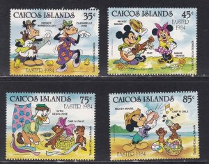 Caicos Islands # 42-45, Disney Characters, Easter, NH, 1/2 Cat.