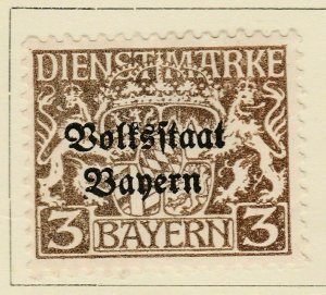 A6P12#86 German States Bavaria Official Stamp 1919 optd 3pf mint no gum-