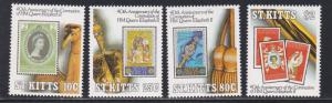 St. Kitts # 360-363, Q E Coronation 40th, Stamp on Stamp, NH, 1/2 Cat