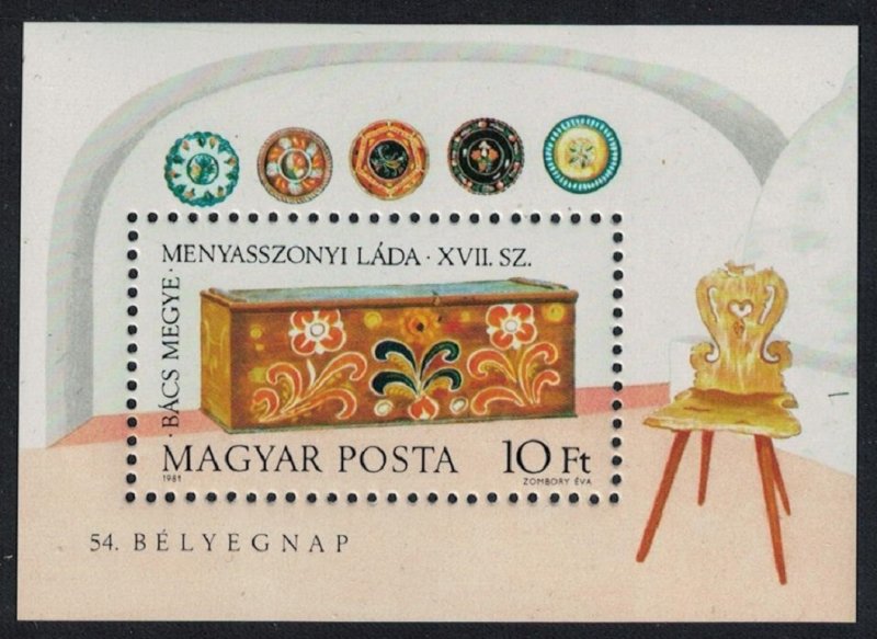 Hungary Bridal Chests Stamp Day MS 1981 MNH SG#MS3392