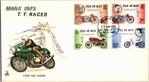 Isle of Man, Worldwide First Day Cover, Motorcycles