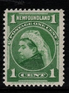 NEWFOUNDLAND SG85a 1898 1c YELLOW-GREEN MTD MINT