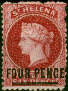 St Helena 1868 4d Carmine SG14 Type B Fine MM (2)