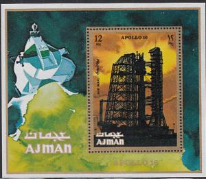 Ajman - Mi Block 30A SS  MNH Apollo 16