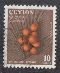 Ceylon ~ 1954 ~ # 329 ~ King Coconuts ~ Used ~ cv .20