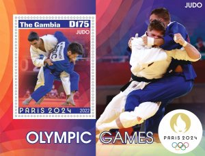 Stamps. Olympics games in Paris 2024 Gambia 2022 year 6 sheets perforated