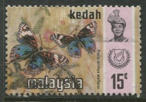 STAMP STATION PERTH Kedah #118 Sultan Abdul Halim Butterfly Used 1971