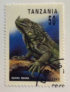 Tanzania 1993 Scott 1129 CTO - 50sh,  Reptiles, Green Iguana, Iguana iguana