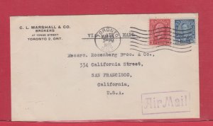 1935 scarce 8 cent airmail rate to USA commercial Canada cover