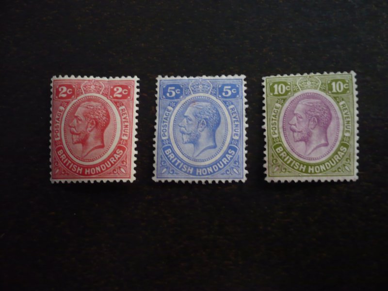 Stamps - British Honduras - Scott# 94,97,98 - Mint Hinged Part Set of 3 Stamps