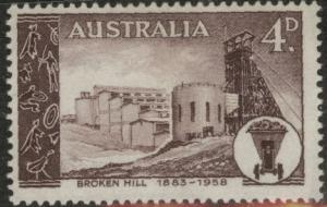 Australia  Scott 311 MNH** 1958 Broken Hill Mine