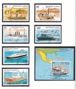 Benin   #748-754 cancelled 1995   ships complete set + sheet