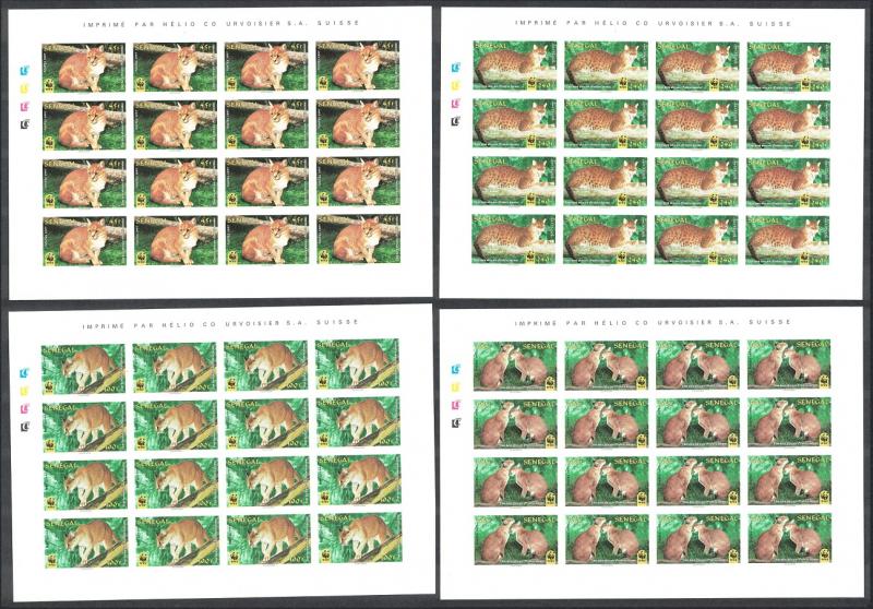 Senegal WWF African Golden Cat 4v Imperf Sheets SG#1496-1499 MI#1515-1518