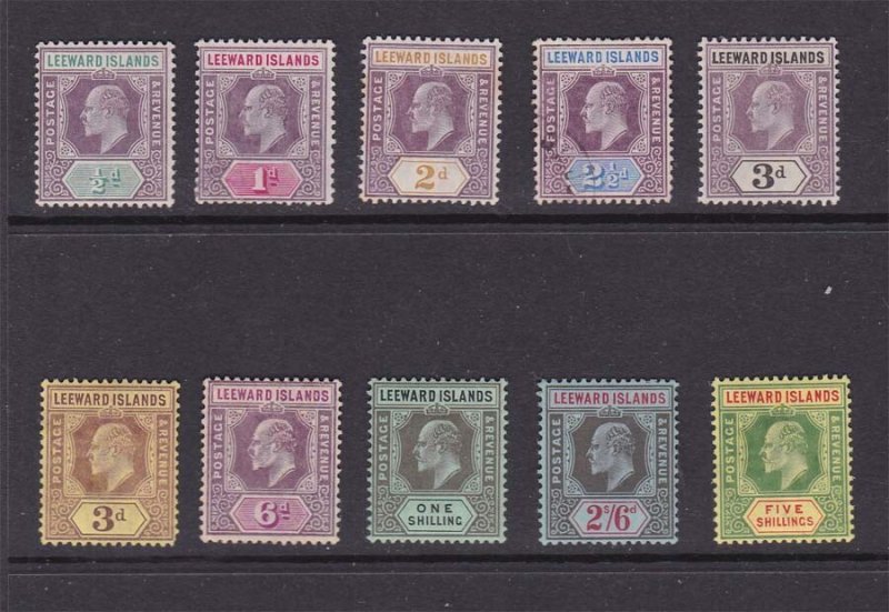 Leeward Islands 1905 KEVII Sc 24-29,36,38-40 MH