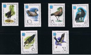 EAGLE, GOOSE. HERON, STORK = WATERFOWL Birds = set of 6 Russia 1982 #5050-55 MNH