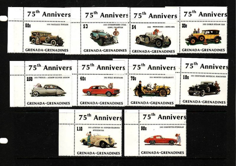 Grenada Grenadines-Sc#544-53-unused NH set-Cars-Automobiles-1983-