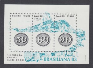 Brazil Sc 1874 MNH. 1983 Brasiliana '83 PHILEX S/S, stamps on stamps, VF