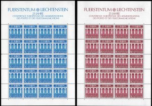 Liechtenstein Scott 779-800 Mint never hinged.