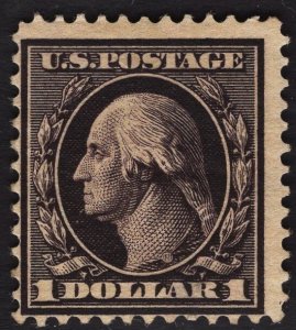 US #342 $1 Violet Brown Washington MINT HINGED SCV $450