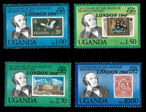 Uganda 1980 Sc#293/296 LONDON 1980 OVPT.ROWLAND HILL Set (4) MNH