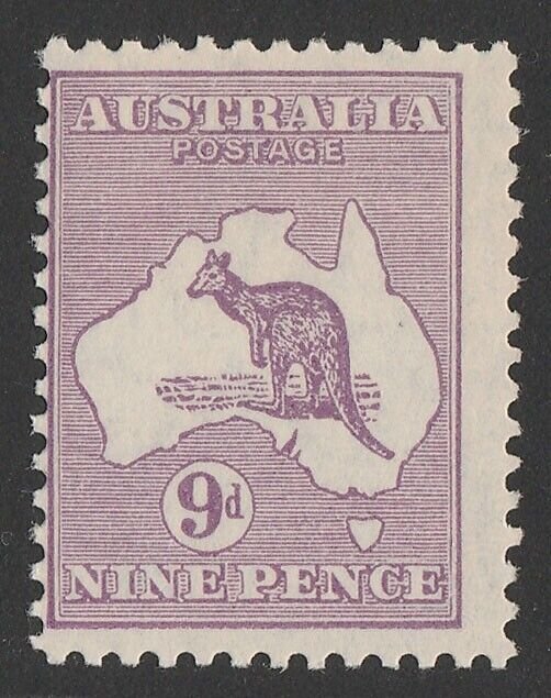 AUSTRALIA 1931 Kangaroo 9d wmk C of A. MNH **. SG 133. ACSC 29A cat $150.