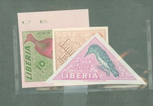 Liberia #344-46v Unused Multiple (Bird)