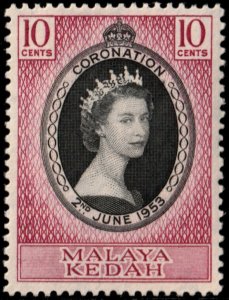 ✔️ MALAYA KEDAH 1953 - CORONATION - SC.  82 MNH ** [5CW2]