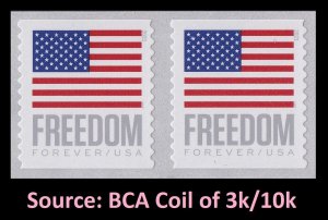 US 5789 Old Glory Freedom F pair BCA (from 3k/10k coil) MNH 2023