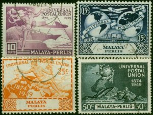 Perlis 1949 UPU Set of 4 SG3-6 Fine Used