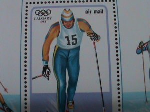​MONGOLIA-1988-SC#1721 WINTER OLYMPIC GAMES-WINNERS-CALGARY-MNH S/S-VF