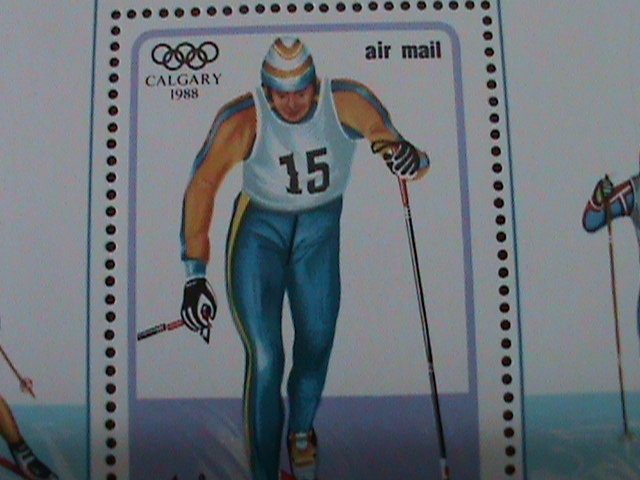 ​MONGOLIA-1988-SC#1721 WINTER OLYMPIC GAMES-WINNERS-CALGARY-MNH S/S-VF