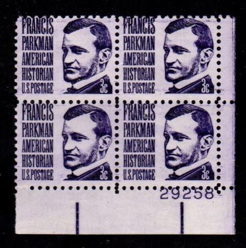 #1281 Francis Parkman Plate Block  #29258 LR - MNH
