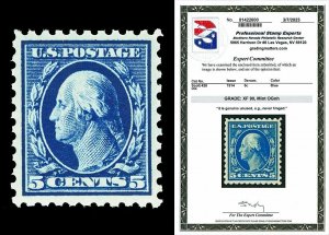 Scott 428 1914 5c Washington Perf 10 Mint Graded XF 90 NH with PSE CERT