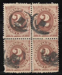 Postage Due - Scott #J2 - 2c Brown, Engr, Unwmk, Perf. 12 F USED - SCV=$100.00