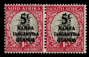 KENYA UGANDA TANGANYIKA GVI SG151, 5c on 1d grey and carmine, LH MINT.