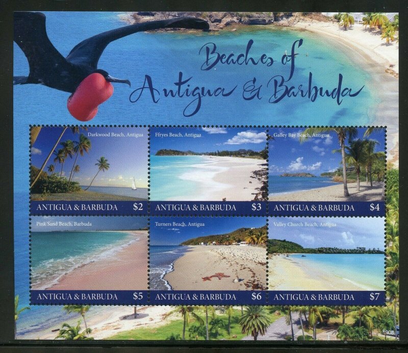 ANTIGUA 2019 BEACHES OF ANTIGUA AND BARBUDA SHEET MINT NEVER HINGED 