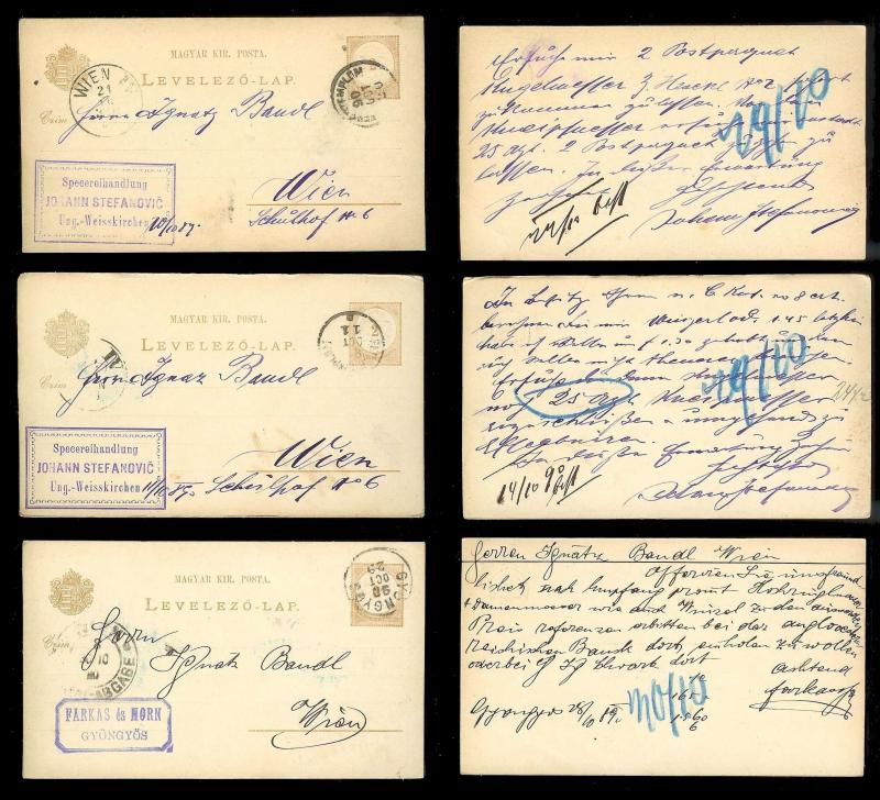 HUNGARY (60) Early Postal Cards All postally cancelled & used c1890s