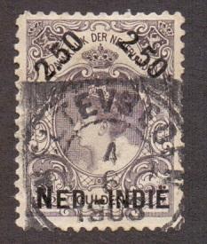 Netherlands Indies 1900  used  surcharges  2.50 gld
