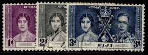 FIJI GVI SG246-248, 1937 CORONATION set, FINE USED.